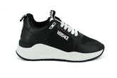 Versace Elegant Monochrome Leather Sneakers -   -  Versace.